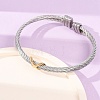 Duo Tone 304 Stainless Steel Infinity Twisted Open Cuff Bangles for Women SA-CBA2192-04GP-3