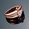 Classic Real Rose Gold Plated Brass Cubic Zirconia Rings for Men RJEW-BB06383-8RG-2