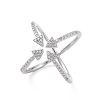 Cubic Zirconia Criss Cross with Arrow Open Cuff Ring RJEW-K240-04P-3