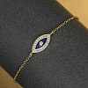 925 Sterling Silver Enamel Blue Horse Eye Link Bracelets for Women Men VX0917-3