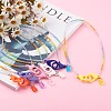 Rainbow Personalized Electroplate Glass Beaded Necklaces NJEW-JN03410-6