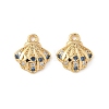 Brass Micro Pave Cubic Zirconia Charms KK-C099-01D-G-1
