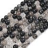 Natural Tourmalinated Quartz/Black Rutilated Quartz Beads Strands G-D361-01A-6-7mm-2