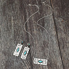 Western Aztec Alloy & Synthetic Turquoise Stud Earrings & Pendant Necklaces Sets FS-WGDC47F-01-4