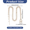 2Pcs 2 Colors Brass & Iron Full Crystal Rhinestone Chain Belts with Double Rings Buckles AJEW-FG0006-30B-2