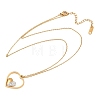 304 Stainless Steel with Polymer Clay Crystal Rhinestone Heart Pendant Necklaces for Women NJEW-A064-03G-4