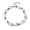 Non-Tarnish 304 Stainless Steel Oval Link Chain Bracelets for Women BJEW-B092-08P-01-1