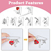 8Pcs 8 Style Nurse's Cap & Infusion Bottle & Caduceus Alloy Charms Safety Pin Brooch JEWB-FH0001-24-5