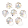 UV Plating Rainbow Iridescent Acrylic Beads OACR-A014-02A-1