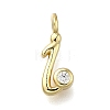 Brass Micro Pave Cubic Zirconia Pendants KK-B132-12G-I-1