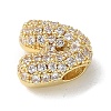 Brass Micro Pave Cubic Zirconia Beads KK-P290-61G-A-2