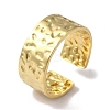 PVD Vacuum Plating 201 Stainless Steel Textured Wide Open Cuff Rings for Women RJEW-C092-18G-1