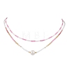 Glass Beaded Double Layer Necklaces NJEW-MZ00070-02-2