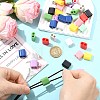 40Pcs 10 Colors ABS Plastic Slide Charms MACR-CJ0002-47-5