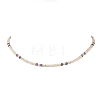 Natural Rose Quartz Faceted Round Beaded Necklaces NJEW-JN06430-03-2