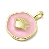 Brass Enamel Pendants KK-P338-08G-02-2