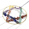 Brass Wire Wrapped Chakra Natural Gemstone Chips Hanging Ornaments AJEW-B028-01G-01-3