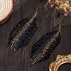 Bohemian Vintage Style Handmade Glass Seed Beads Dangle Earrings TY9837-2