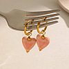 304 Stainless Steel with Handmade Procelain Hoop Dangle Earrings for Women CE4486-3