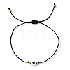 2Pcs 2 Color Acrylic Heart & Glass Seed Braided Bead Bracelet Set BJEW-JB09801-3
