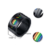 Rainbow Color Pride Flag Word Love Rotating Enamel Finger Ring RABO-PW0001-034E-3