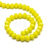 Opaque Solid Color Crystal Glass Rondelle Beads Strands EGLA-F049A-06-3