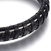 Leather Braided Cord Bracelets BJEW-E352-07B-2