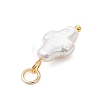 Natural Baroque Keshi Pearl Pendants PALLOY-JF05015-5