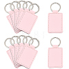 12Pcs Rectangle Imitation Leather Pendant Keychains KEYC-CL0001-52-7