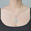 Non-Tarnish 201 Stainless Steel Hollow Teardrop with Sun Pendant Necklace NJEW-OY002-27-2