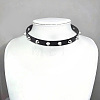Punk Rock Style Alloy Rivet Imitation Leather Chocker Necklaces NJEW-CL0001-31-4