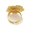 Ion Plating(IP) 304 Stainless Steel Flower Open Cuff Ring for Women RJEW-C083-05G-3