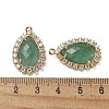 Natural Green Strawberry Quartz Faceted Teardrop Pendants G-I375-01G-13-3