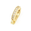Brass Micro Pave Clear Cubic Zirconia Fold Over Clasps KK-H268-08G-1
