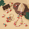 5Pcs Boot Baking Paint Glass Enamel  Beads LAMP-TADJ0001-08-6