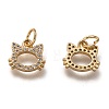 Brass Micro Pave Clear Cubic Zirconia Charms ZIRC-B002-55G-3