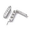 925 Sterling Silver Cubic Zirconia Twister Clasps STER-WH0007-28B-P-2