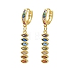 Brass Pave Cubic Zirconia Hoop Dangle Earrings KK-CBAD9DF-02G-A-2