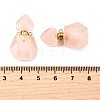 Natural Rose Quartz Perfume Bottle Pendants G-L623-12G-02-3