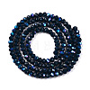 Electroplate Opaque Solid Color Glass Beads Strands EGLA-A044-P2mm-L16-3