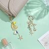 2Pcs Handmade Porcelain & Alloy Pendant Decorations HJEW-GA00084-4