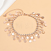 Flat Round Alloy Charms Anklets WG18F6C-08-1