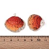 Spray Paint & Electroplate Natural Sea Shell Pendants SSHEL-N042-16E-3