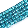 Transparent Electroplate Glass Bead Strands GLAA-N047-08-C05-1