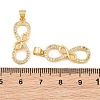 Brass Micro Pave Clear Cubic Zirconia Pendants CU-CBA56CE-05G-3