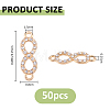 50Pcs Alloy Crystal Rhinestone Links/Connectors ALRI-FH0001-25G-2