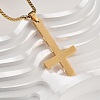 304 Stainless Steel Inverted Cross Pendant Box Chain Necklaces NJEW-NH0001-07G-2