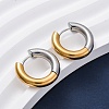 Two Tone 304 Stainless Steel Hinged Hoop Earrings for Women EJEW-A073-01B-4