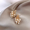 Alloy & Plastic Pearl Tassel Stud Earrings WGB404F-01-4