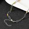 304 Stainless Steel Flower Link Chain Necklaces for Women NJEW-A046-02C-GP-2